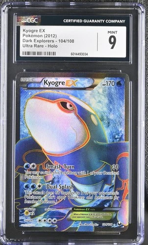 Pokemon Kyogre EX Dark Explorers Full Art #104 CGC 9 MINT