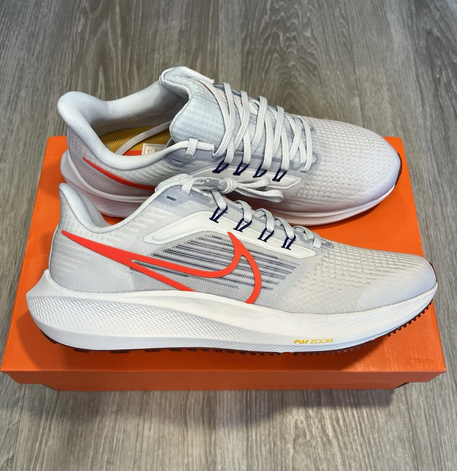Nike Air Zoom Pegasus 39 Trainers - UK8 - Football Grey/Concord/Dark Beetroot