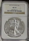 2013 W (Burnished) US Silver Eagle $1 NGC MS70