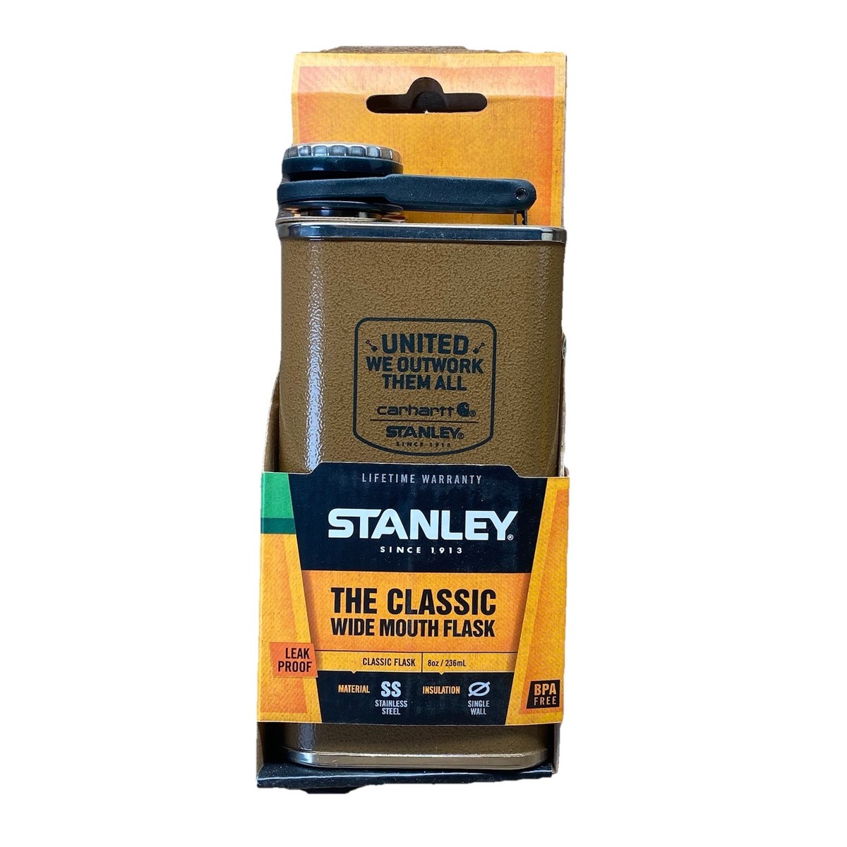 Rare STANLEY Carhartt Collab Flask 8oz insulated Stainless Steel