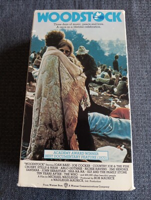 Woodstock, 1969 (VHS 1987) Joe Cocker, Jimi Hendrix, The Who, Crosby Stills Nash