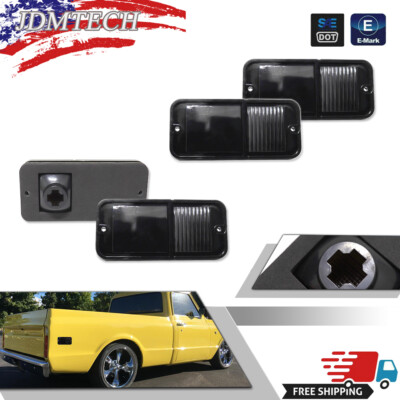 1972 Chevy NJSBYL LED Side Marker Lights For Chevy And GMC C/K Series C10 C20 C30 K10 K20 K30 C1500 C2500 C3500 K1500 K2500 K3500 R30 V30 R3500 V3500 Smoked Lens Front - Foto 7