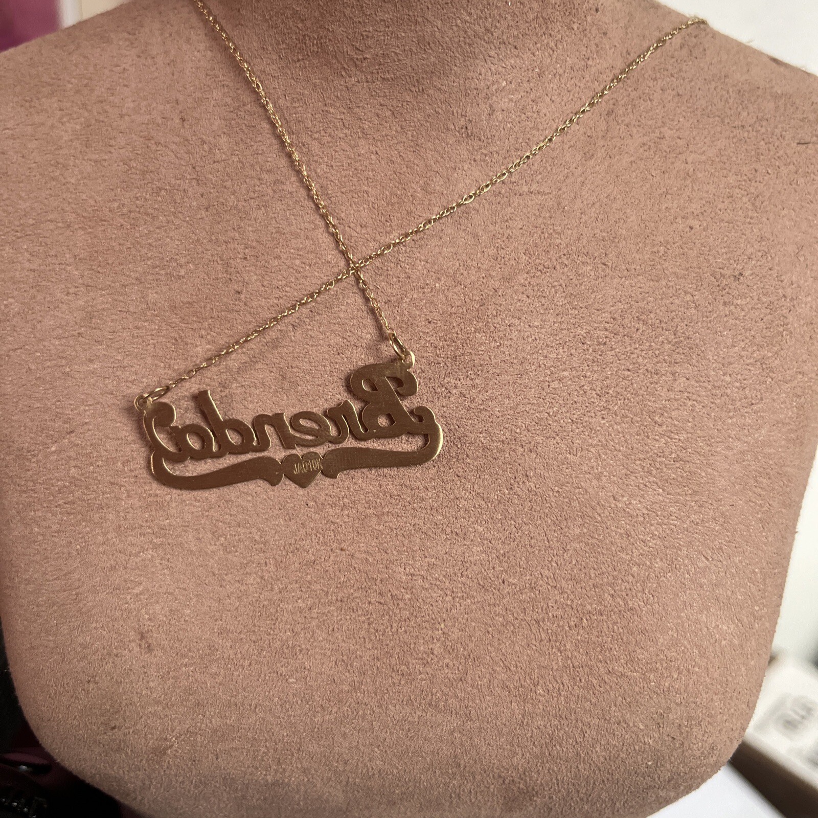 Brenda Necklace Real Gold Personalized 10k Yellow Gold Gem