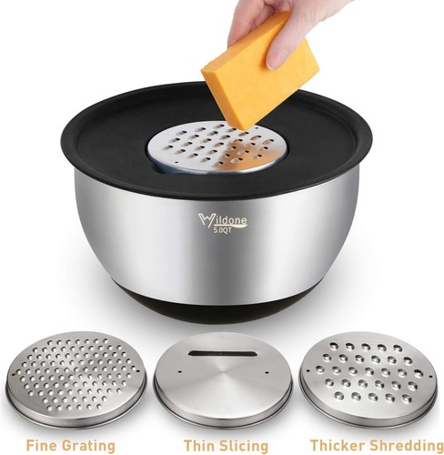 Versatile Stainless Steel Nesting Bowls with Airtight Lids & Non-Slip Base - Picture 5 of 9
