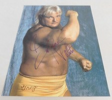 Greg The Hammer Valentine Signed 16x20 WWF Promo Photo NWA Pro Wrestling