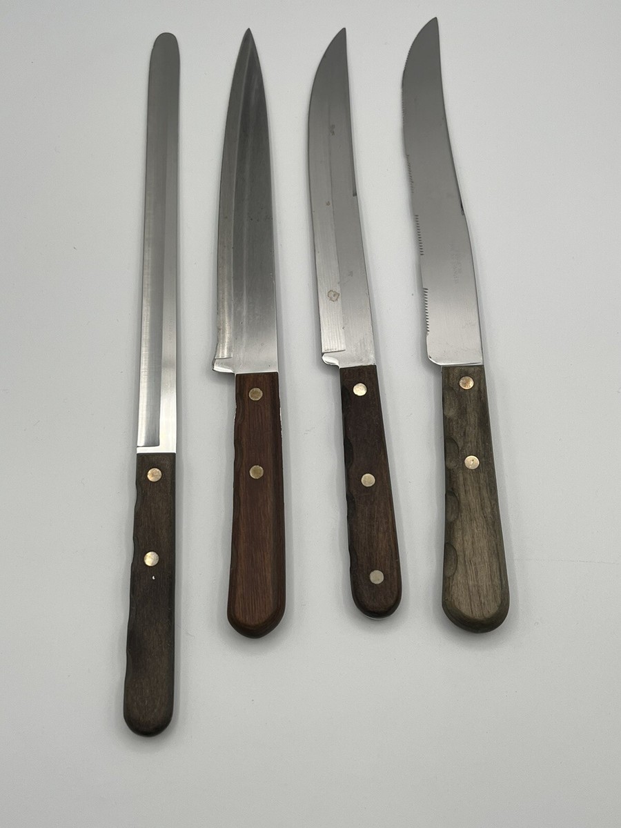 4 Vintage CASE XX Kitchen Chef Knives Stainless CAP 242-9.5