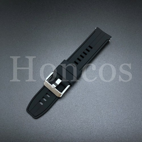20MM RUBBER STRAP WATCH BAND FITS FOR OMEGA PLANET OCEAN CLASP BLACK - Picture 5 of 5