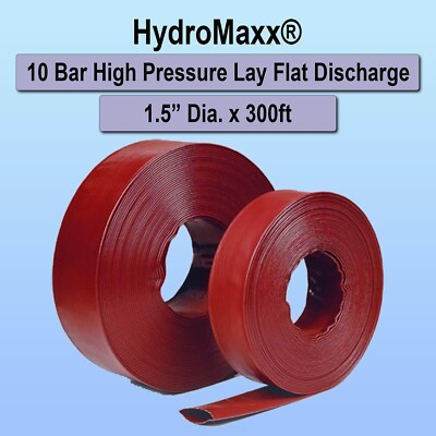 #ad 1.5quot; x 300#x27; High Pressure Heavy Duty PVC Lay Flat Discharge Hose $229.99