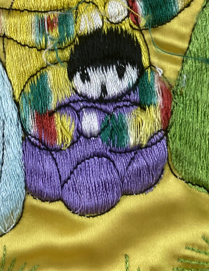 Estuche de almohadas redondas estilo Hanbok arte popular coreano bordado hecho a mano con cremallera Foto 4 de 4