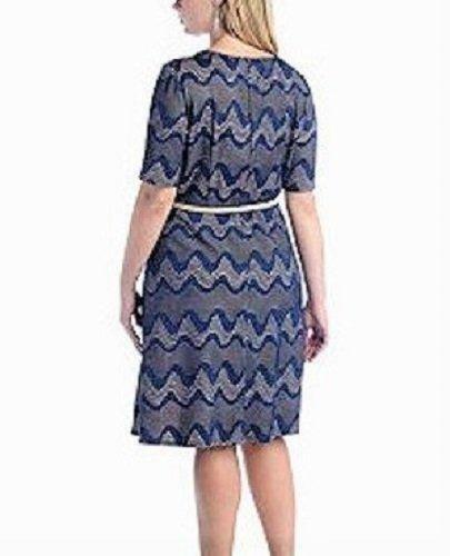 CHELSEA SUITE Plus Size 20W Navy & Tan Belted Crochet-Look Dress NWT ...
