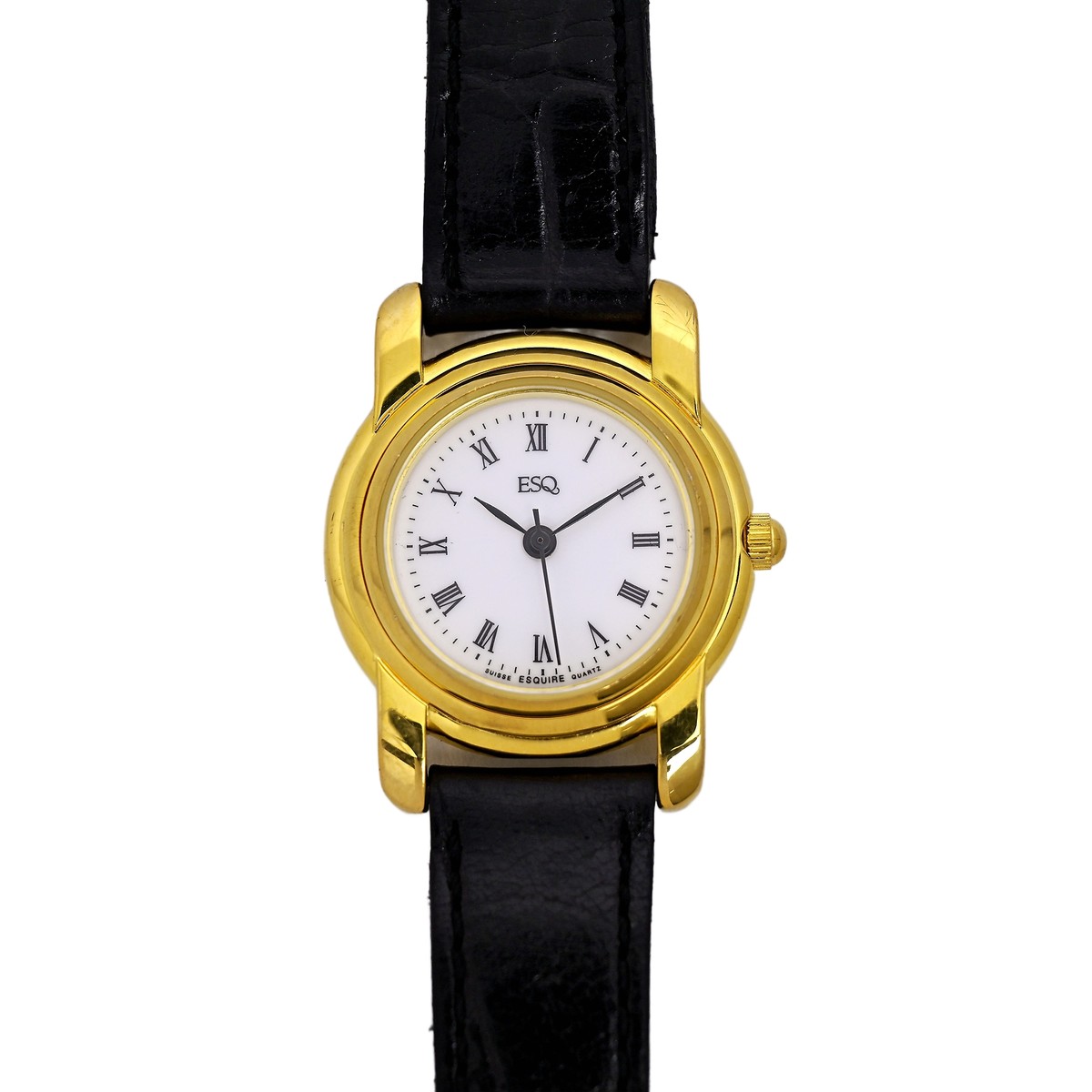 ESQ Movado Ladies Gold Tone White Dial Roman Numerals Swiss  display picture 1