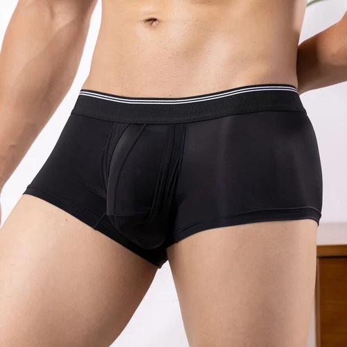 Paquete de 1/4 calzoncillos boxer para hombre ropa interior bolsa abultada calzoncillos suaves transpirables - Imagen 19 de 70