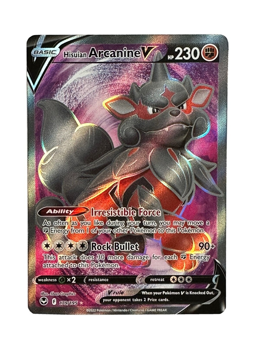 Pokmon TCG - Hisuian Arcanine V 179/195 Silver Tempest - Ultra Rare NM/M Pokmon TCG - Hisuian Arcanine V 179/195 Silver Tempest - Ultra Rare NM/M
