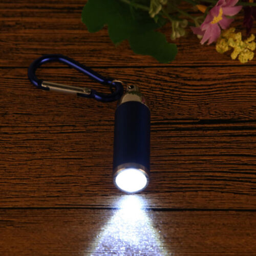 Mini LED Torch Flashlight Camping small Compact portable Key ring carabiner 1pc - Afbeelding 1 van 14