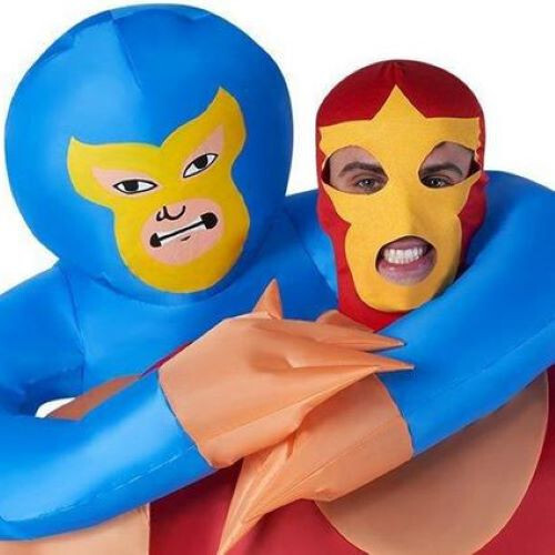 Adult Inflatable Hugger Mugger Masked Wrestler Costume - Picture 4 of 7