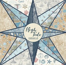 25x110cm Maritime Muster und Muscheln, Patchworkstoff, Meterware, 100% Cotton