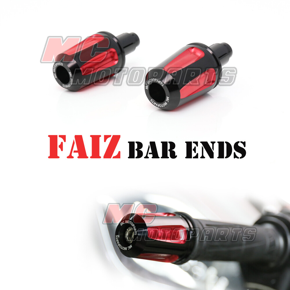 CNC FAIZ RED Racing Bar Ends For Kawasaki Z900 2017 2018 2019 2020 2021