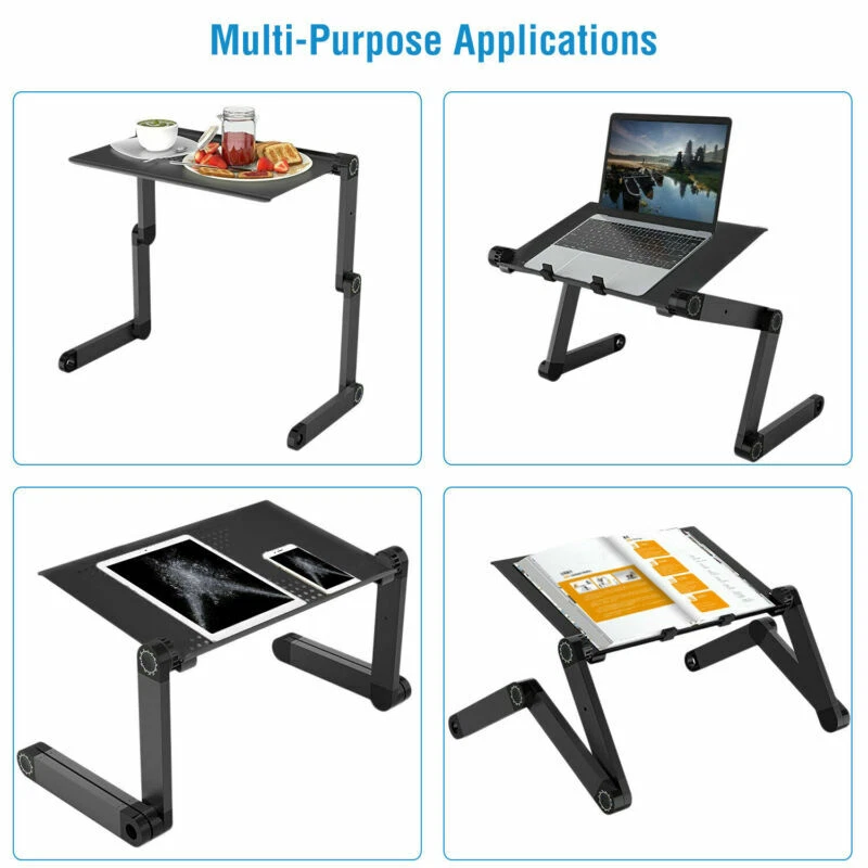 Adjustable Folding Laptop Stand Bed and Desk Table with Height Control  