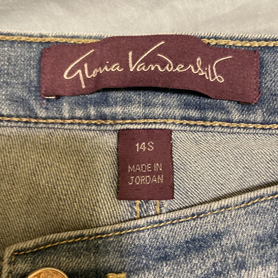 Pantalones de mezclilla para mujer Gloria Vanderbilt azules Amanda lavado medio pierna recta talla 14 S Foto 2 de 4