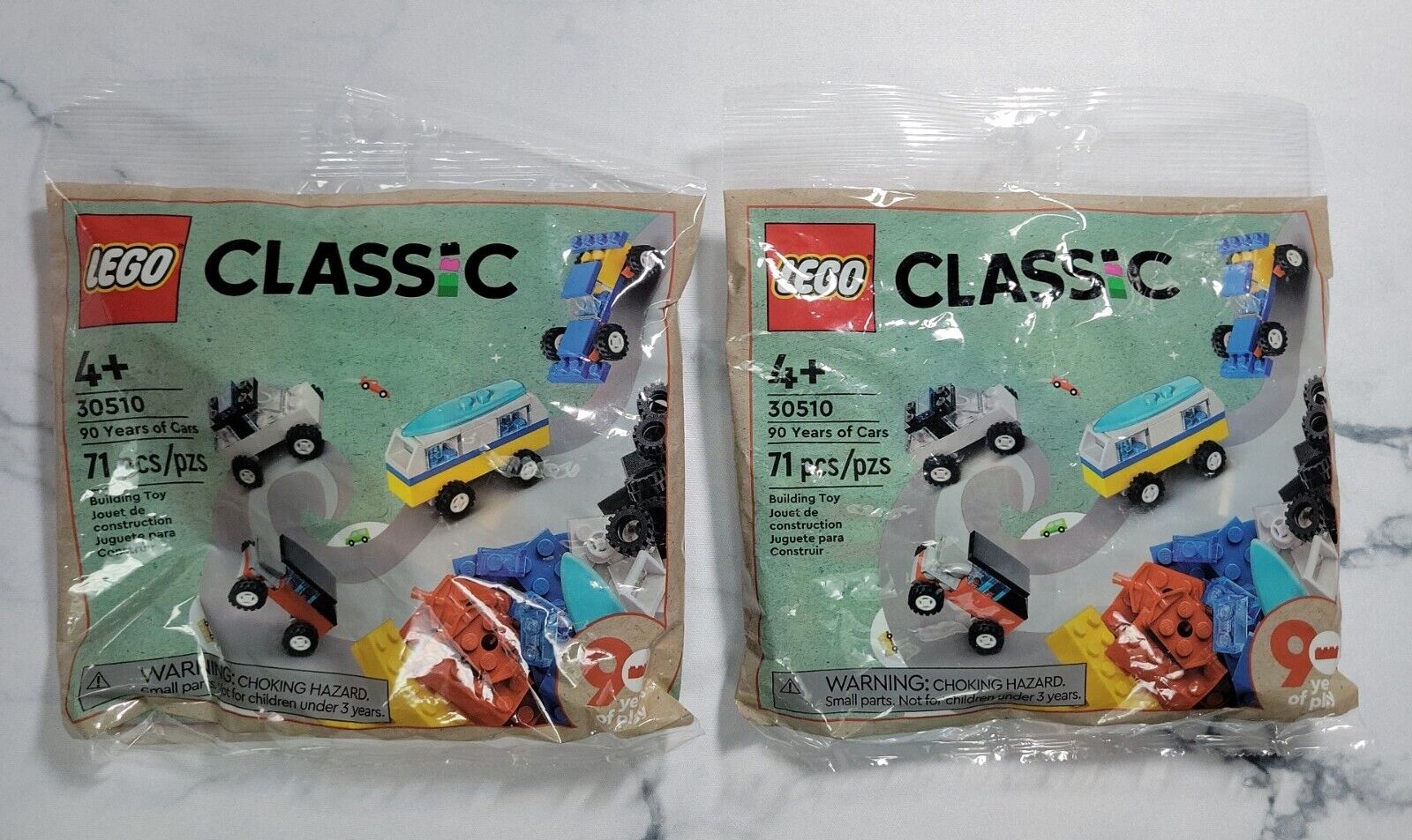 LEGO Classic 90 Years of Cars Polybag 30510 Lot Of ( 2 )