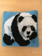 Panda Bear Cushion Handmade Knotted and Crochet inc Feather Filling 40x40cm