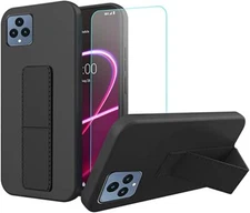 Mobile Revvl 6 Pro 5G TPU Case Telescopic Kickstand+Glass Screen Protector Cover