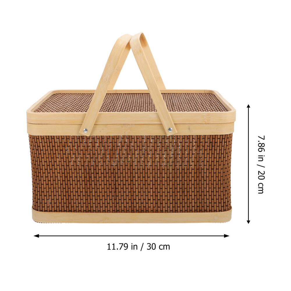 Wicker Wine Basket Hand Woven Picnic Basket Portable Fruit Basket eBay