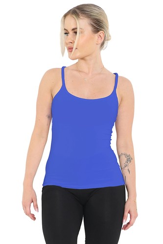 Damen-Tanktop Stretch schlicht Trägertop Cami Mikrofaser UK-Größe 8–16 - Bild 11 von 19