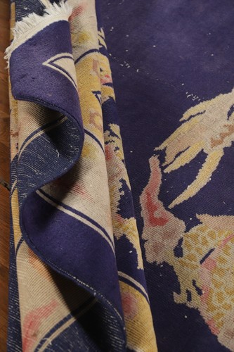 Antique Purple Art Deco Chinese Hand-made Living Room Area Rug 9x12 Carpet - Picture 19 of 23