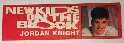 New Kids On The Block Jordan Knight 1989 Bumper Sticker X1 NKOTB NOS 