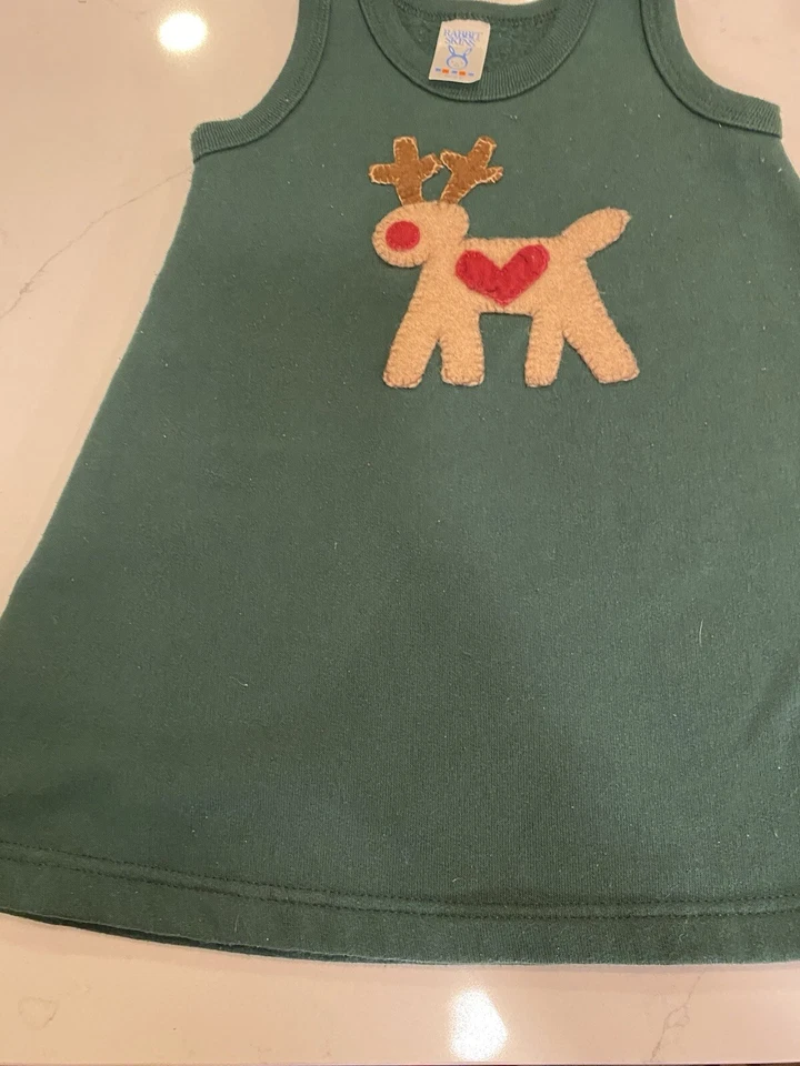 Rabbit Skins Toddler Dress, Size 2, Christmas Reindeer, Good preowned - Image 2 of 4