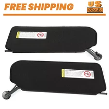 LH & RH Sun Visor For 1997-04 Chevy Corvette C5 Black Replace 10442033 W/ LED