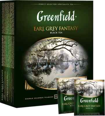 Greenfield Earl Grey Fantasy Black Tea With Bergamot 100 Tea Bags