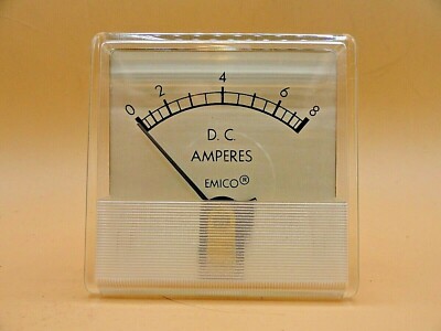 ANALOG EMICO PANEL METER DC AMMETER 0 - 8 AMPS (LOT OF 2)