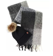 Lucky Brand Scarf And Hat Set Grey Color