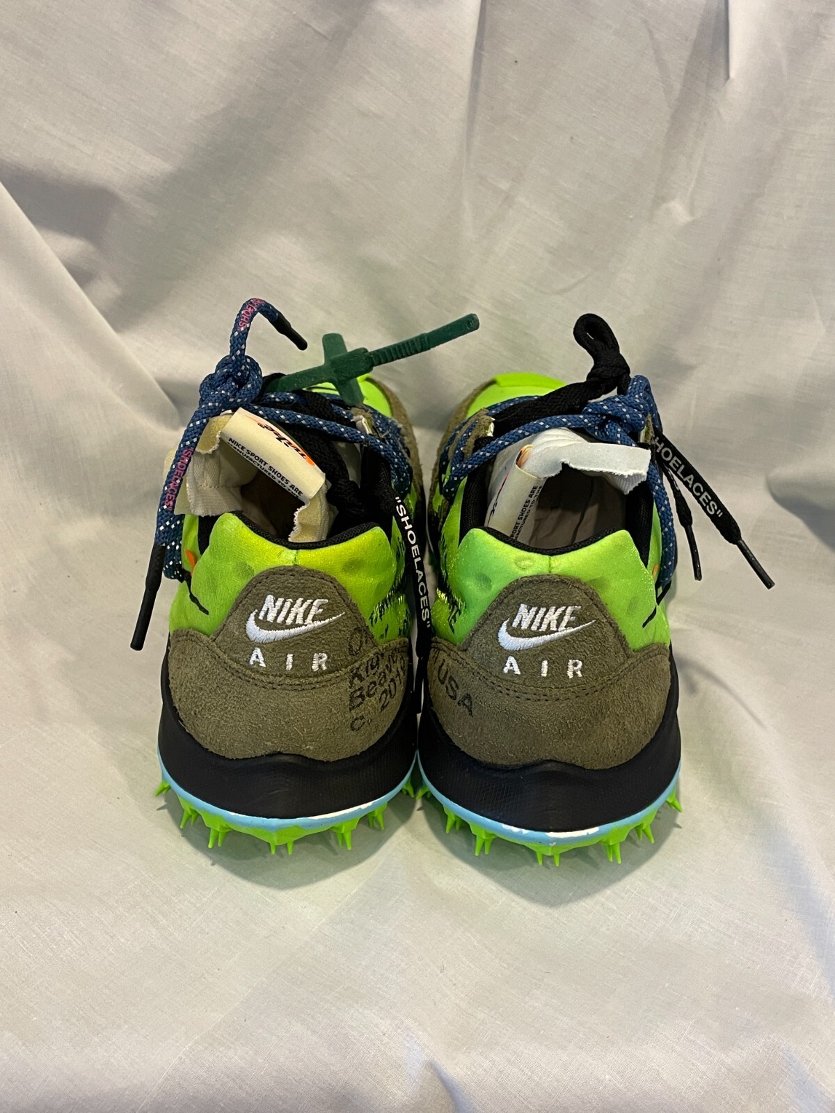 OFF WHITE X NIKE Nike Zoom Terra Kiger 5 x Off White donna 13 5 verde elettrico argento CD8179 300