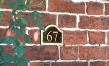 Black & Gold Painted Arched Number Sign by Black Country Metal Works