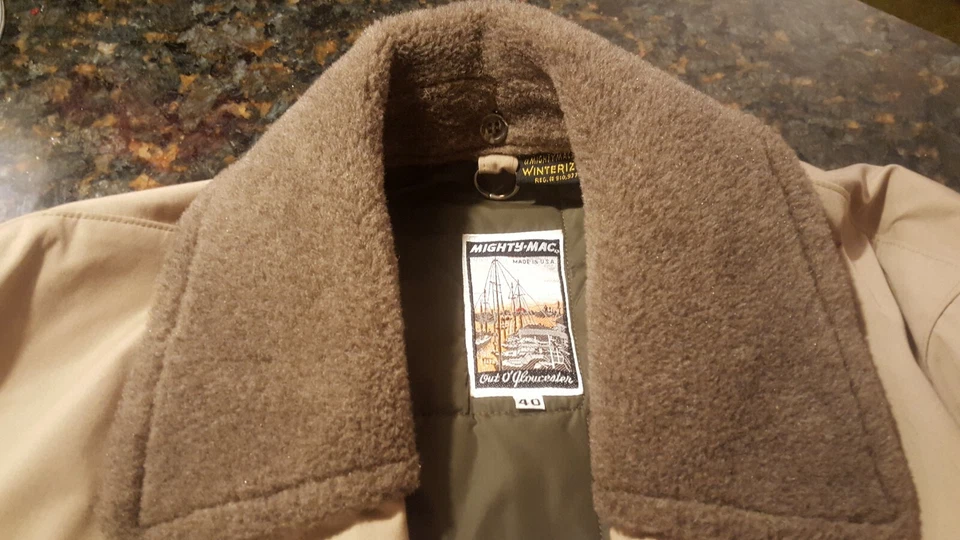 Abrigo de Colección Años 60 Mighty Mac Out O Gloucester Para Hombres Forrado de Piel Chaqueta Trinchera EE. UU. 40 Foto 2 de 4