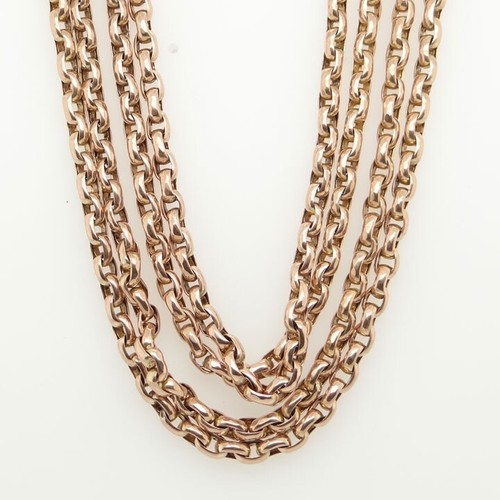 Antique 9ct Rose Gold 62 inch Guard Chain C1900 | eBay UK