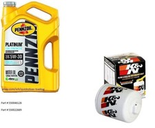 Pennzoil Platinum 5W-30 Full Synthetic Motor Oil, 5 Quarts w/K&N Oil Filter