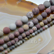 Natural Matte Gemstone Round Spacer Loose Beads 15.5''  4mm 6mm 8mm 10mm 12mm