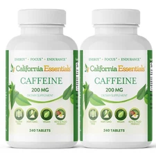 California Essentials Caffeine Pills 240 Tablets 200mg Per Serving - Pack of 2
