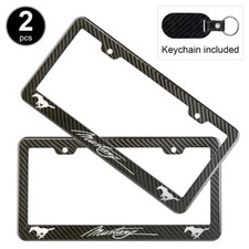 2pcs Set Ford Mustang License Plate Frame Carbon Fiber Look Style Plastic 2pcs Set Ford Mustang License Plate Frame Carbon Fiber Look Style Plastic