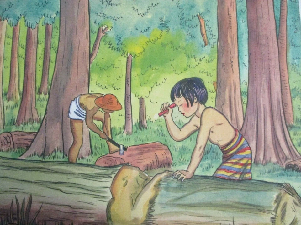 PINTURA ORIGINAL NINO MACNIGHT LIBRO ANTIGUO ILUSTRACIÓN ARTISTA LISTADO DE COLECCIÓN Foto 3 de 4