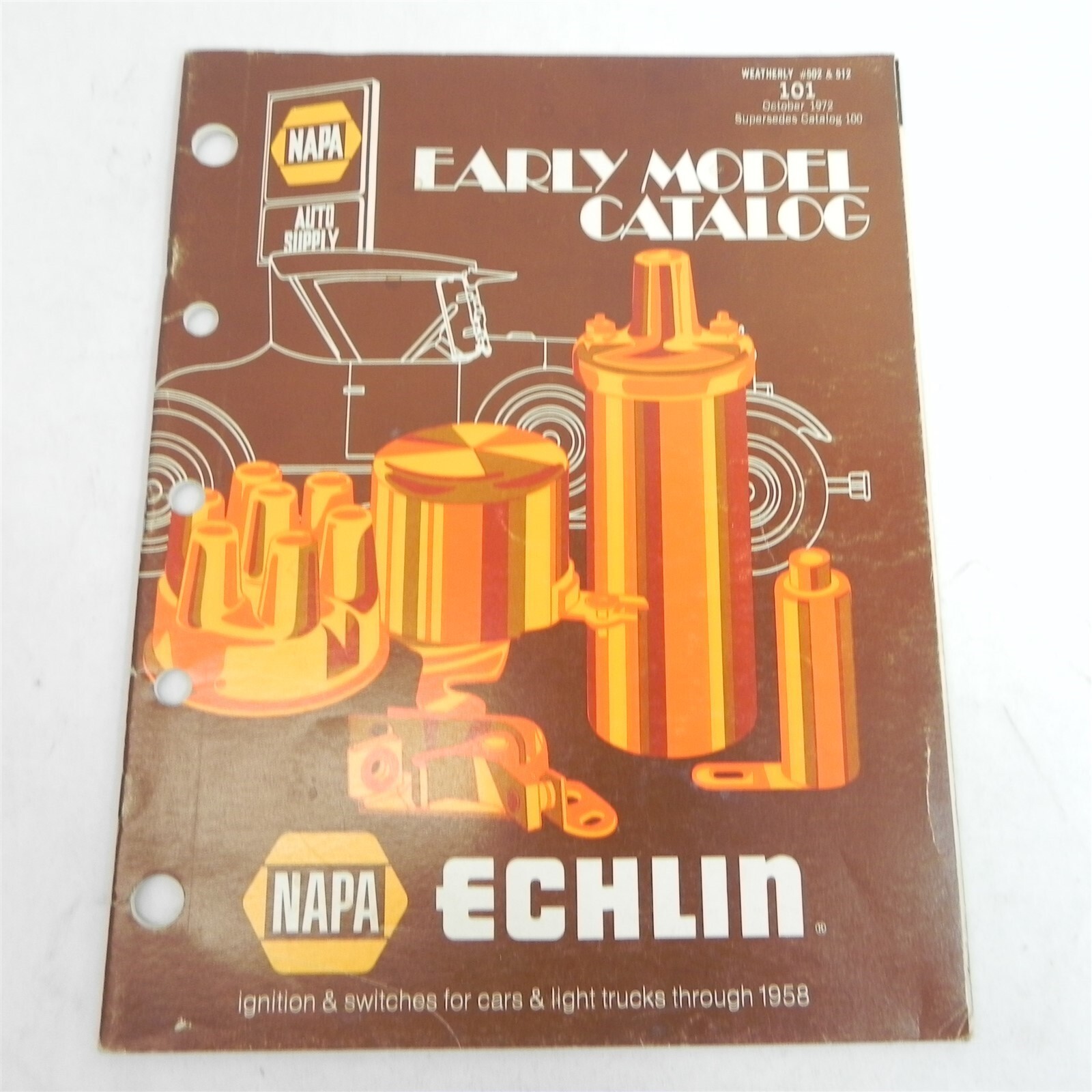 VINTAGE 1972 NAPA ECHLIN IGNITION ELECTRICAL CATALOG FOR EARLY MODEL