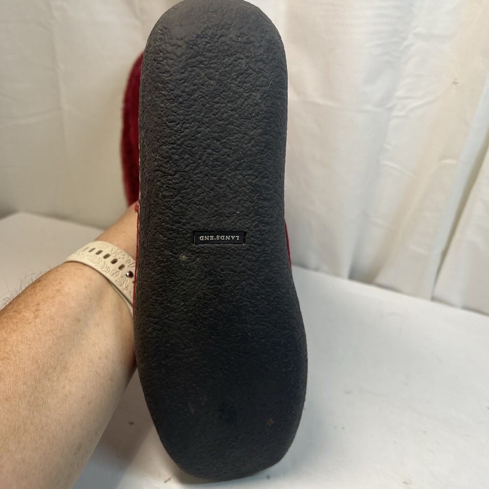 Lands End Womens Boots Size 8 Tall Red Suede Fleece Interior Side Zip