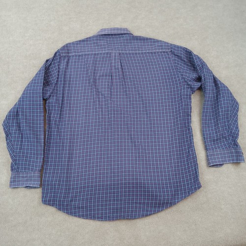 Chemise Brooks Brothers homme grande taille bleu rouge à carreaux manches longues boutonnée décontractée - Photo 7/8