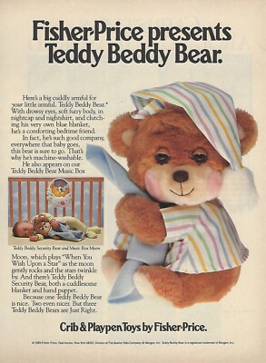 1985 Fisher-Price Teddy Beddy Bear vintage print ad 80's Toy