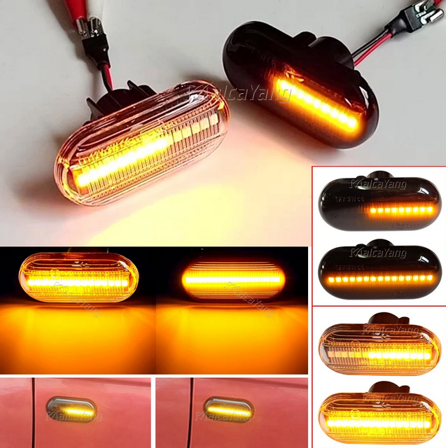 Jeu De 2 Ampoules LED Clignotants Orange Dynamiques W5W - Compatible Renault, Dacia, Nissan, Opel