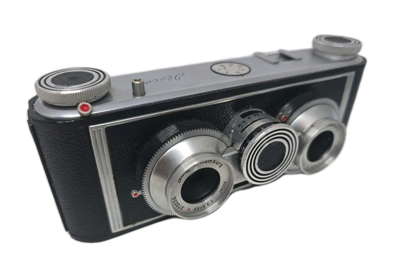 ✅ ILOCA STEREO IIA CAMERA 24X24MM ON 35MM FILM W/ JLITAR LENSES